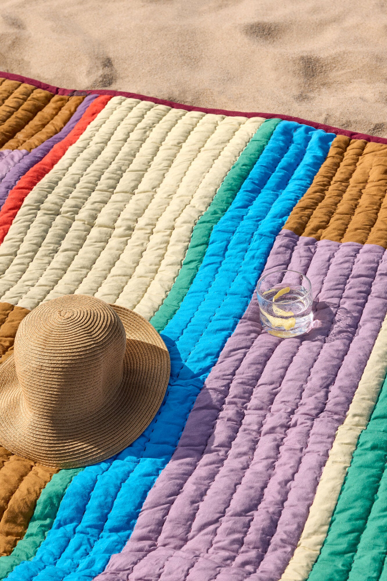 Pavilion tæppe - bordeaux/flerfarvet